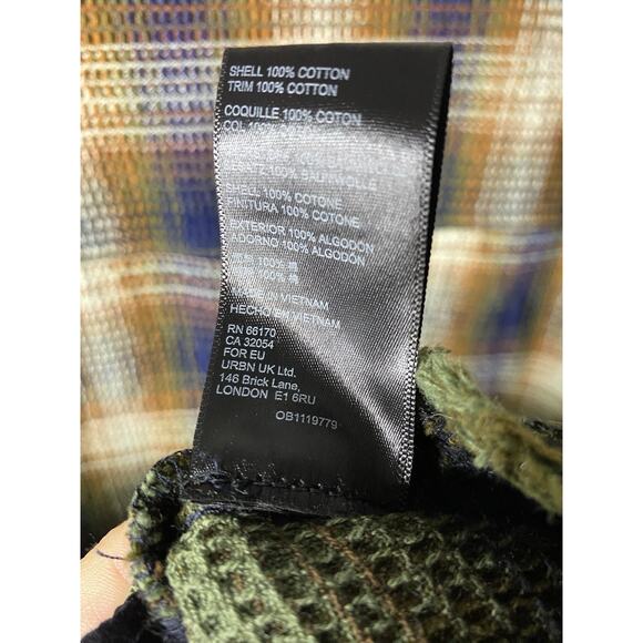 Free People Anneli Plaid Shirt Jacket Women's XS Boho Grunge Shacket Green Earth - Picture 9 of 10